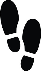 Minimalist Footprint Silhouette on White Background - Symbol of Journey and Direction