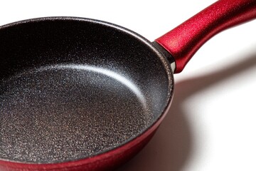 Elegant Red Granite Frying Pan: Stylish Kitchenware with Speckled Surface