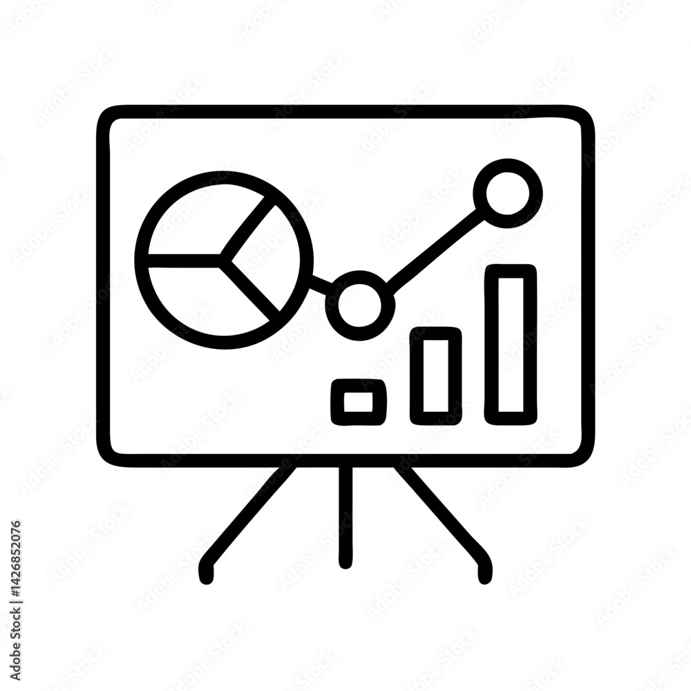 Poster presentation board with chart graph diagram analysis data report information and business statistics