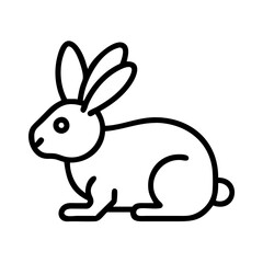 Obraz premium Rabbit outline drawing vector illustration easter bunny animal pet cute mammal farm hares wildlife icon clip art graphic design element