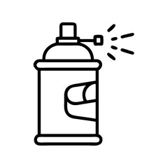 Outline aerosol spray can vector art icon, paint can, spraying, graffiti, drawing, design, art
