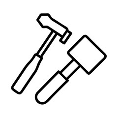 Illustration of tool hammer mallet construction equipment repair carpentry icon work design tool