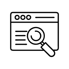 Search engine optimization seo web search magnifying glass website analysis icon vector line
