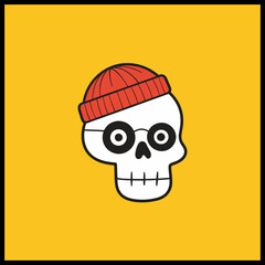 Skull Beanie Logo - Edgy Vector For Trendy Fashionwear
