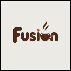 Fusion Coffee Logo - Warm Typography For Beverage Brand