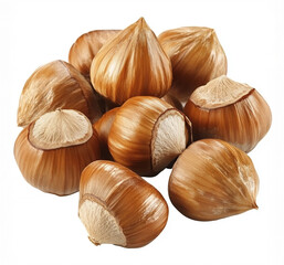 hazelnuts isolated on white