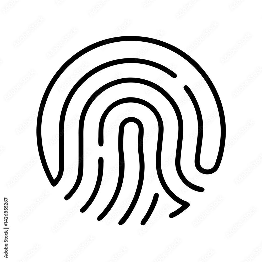 Poster fingerprint identification security access control authentication biometric scan identity icon vecto