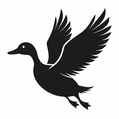 black silhouette of duck