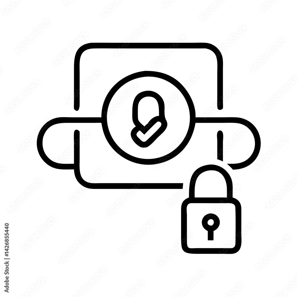 Poster secure access control identity authentication verification padlock security system login authorizati