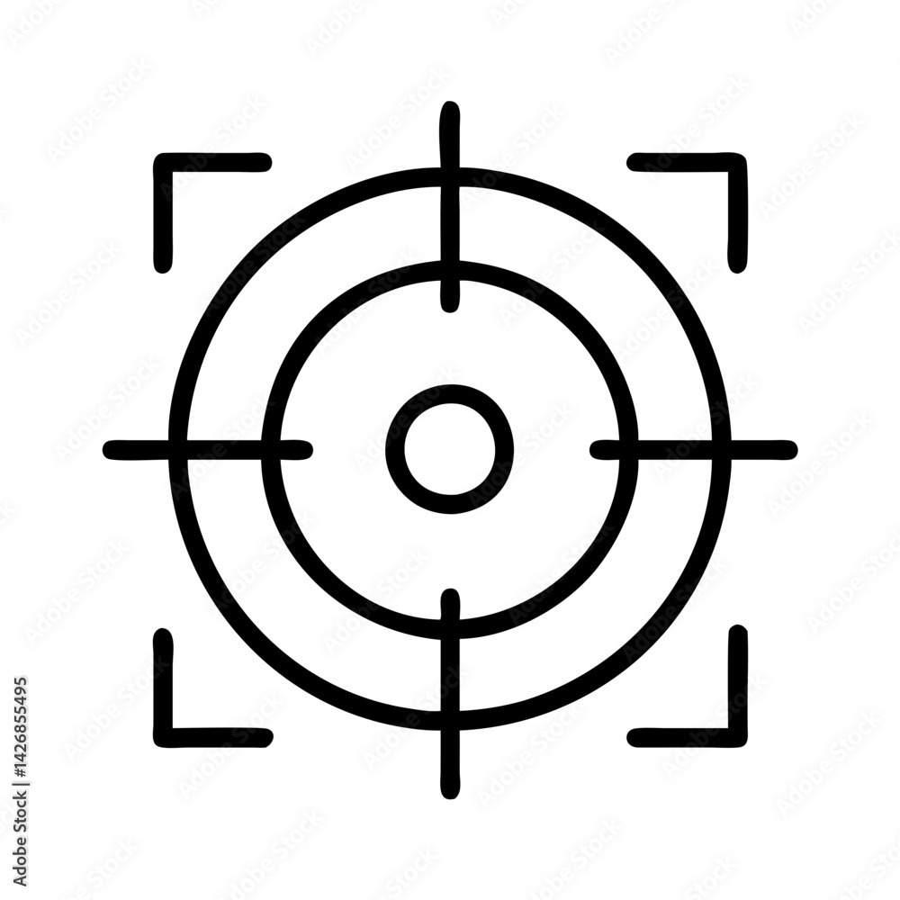 Poster target focus aim accuracy goal dartboard bullseye precision marksmanship targeting vector icon desig
