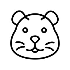 Illustration of a cute hamster face drawing vector graphic rodent pet animal cartoon design outline art