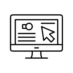 Illustration of computer screen with cursor for website design and user interface development process