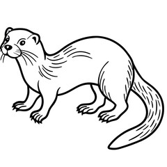 Naklejka premium Cute Otter&nbsp;Line Art