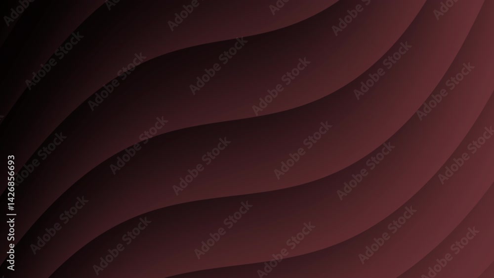 Poster **description:** abstract waves in deep red and dark tones create a smooth, flowing design, conveyin