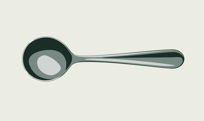 Spoon vector illustration in white background, Chocolate color spoon with silver handle and tea-spoon for suger milk spoon.Using for mixing milk and sugar in tea,also measure teaspoons.