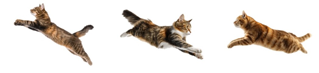 Naklejka premium Cats in motion showcasing playful jumps and leaps
