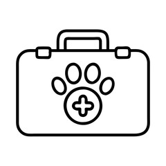 Pet first aid kit vector illustration, animal care, veterinary emergency kit, pet health, vet supplies