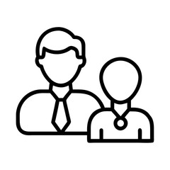 Outline people team collaboration teamwork business partnership office worker employee concept group