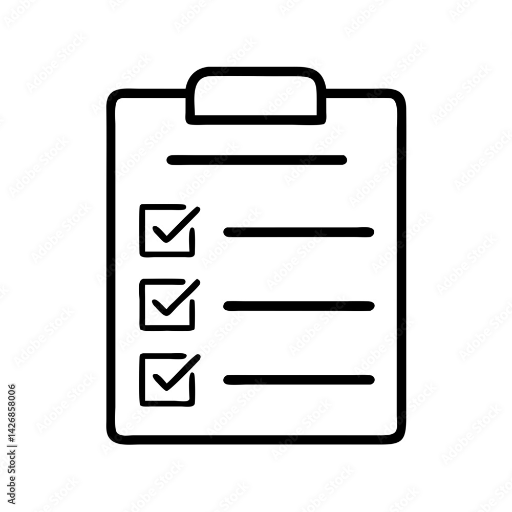 Aufkleber checklist clipboard task list survey form to do list icon vector check box mark symbol sign graphic 