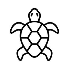 Fototapeta premium Sea turtle drawing vector illustration marine animal reptile ocean wildlife tortoise icon graphic art outline