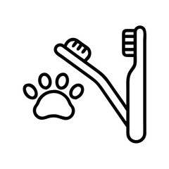 Obraz premium Pet dental care toothbrush paw print hygiene animal health veterinary clinic grooming supplies