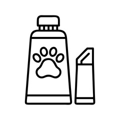 Pet grooming shampoo and conditioner with paw print for dog and cat hygiene and care product line