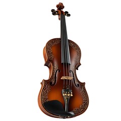 Obraz premium A beautifully crafted violin with ornate detailing, isolated on a clean white background