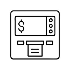 Atm machine vector icon automated teller machine cash machine money machine finance banking service