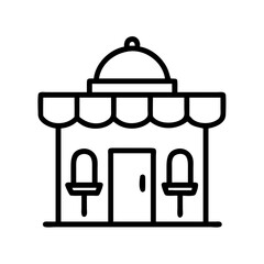 Illustration of store building shop front market facade commercial architecture design vector graphic icon