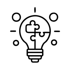 Lightbulb puzzle solution idea innovation creative thinking problem solving strategy concept design vector icon