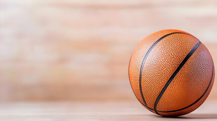 Obraz premium Orange Basketball On Wooden Background