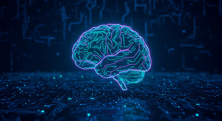 AI Brain Circuit Board Digital Intelligence Neural Network Technology 