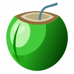 green coconut isolated vector