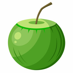 green coconut isolated vector