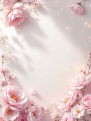 Elegant Mother&rsquo;s Day Floral Background with Soft Feminine Colors and Realistic Texture