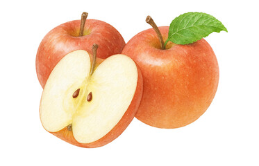 イラスト りんご 水彩 白バック