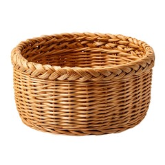A woven basket isolated on a white background