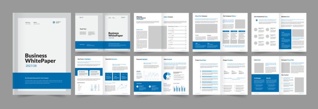Business whitepaper and whitepaper layout template