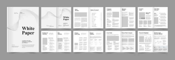 Whitepaper Template, Whitepaper Book Design, Brochure Layout Design.