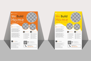 Construction Flyer Template Vector Design. Annual report brochure flyer design template, Leaflet presentation, book cover. layout in A4 size. Vector