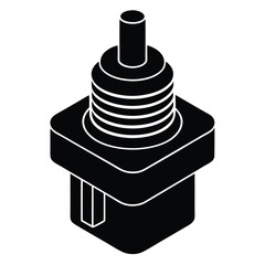 Isolated Black Vector insulation piercing connector on white background 