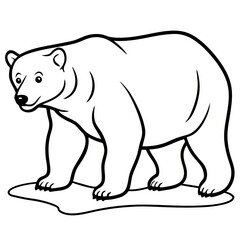 Fototapeta premium Polar Bear Line Art