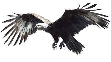 Realistic flying eagle art photo