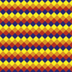 Pattern created from yellow, royal blue, gold and orange diamonds