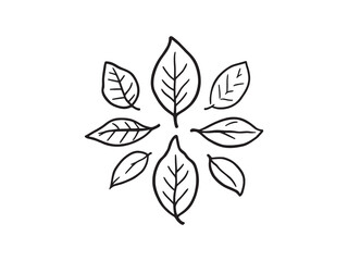 Tea leaf line art elegant design for modern home decor
