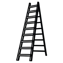 Isolated Black Vector ladder on white background 