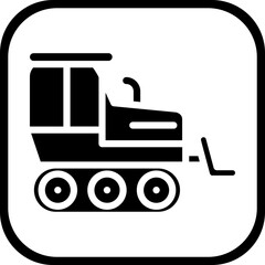 Bulldozer vector icon style