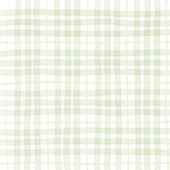 Sage Green Plaid Tartan Gingham Check Hand Drawn Background Pattern Overlay