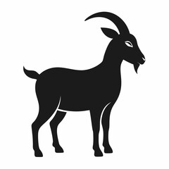 goat animals silhouette vector icon on white background