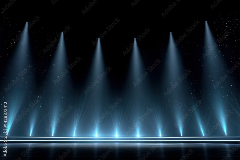 Poster dramatic stage lighting effects create an intense atmosphere for a performance or event
